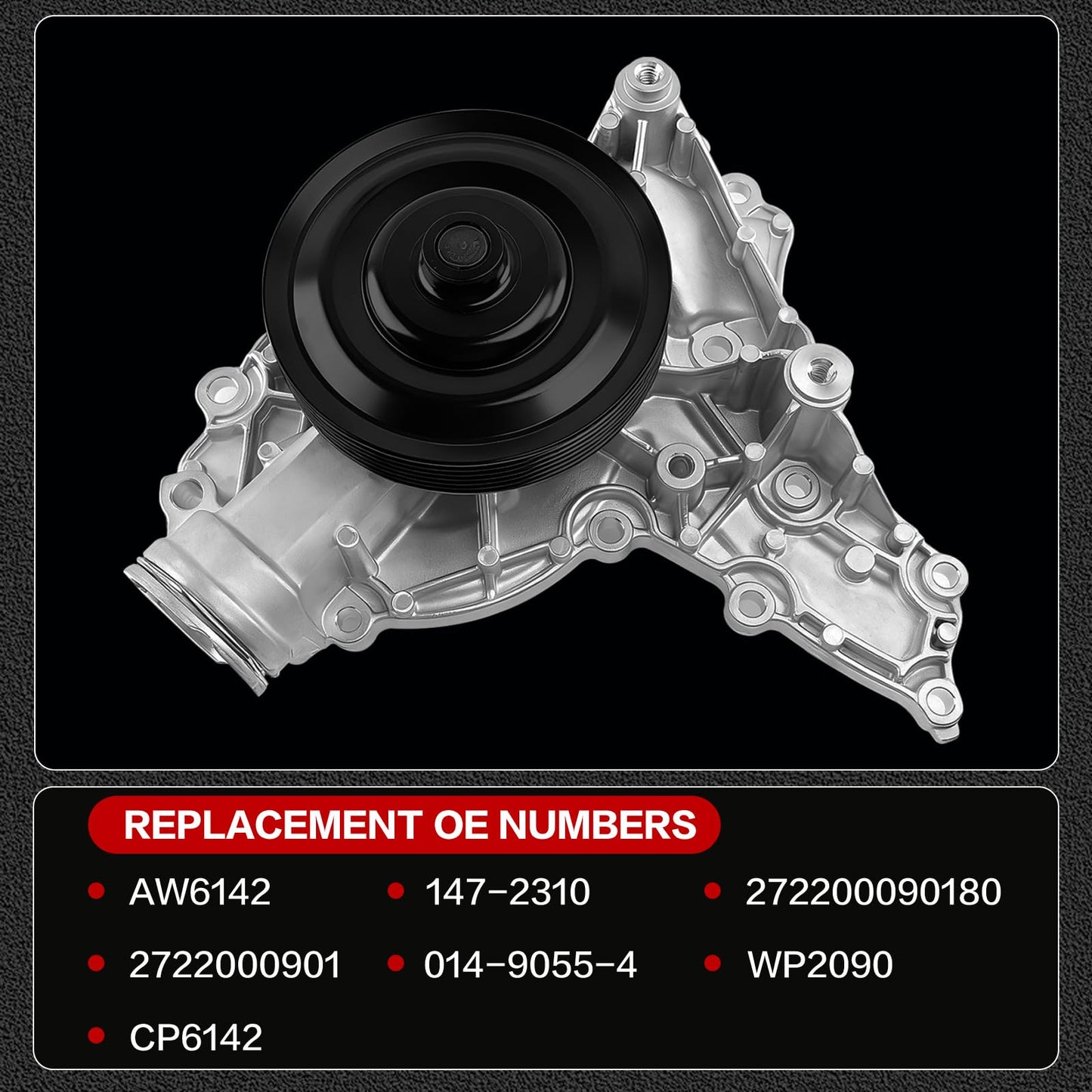 AW6142 Engine Water Pump for Mercedes-Benz E350 C300 C350 ML350 2006-2011 - NEW!