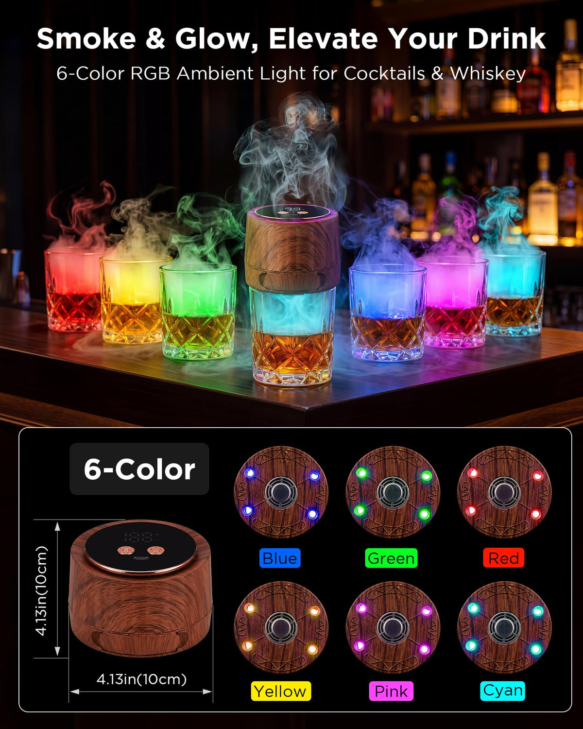 Electric Whiskey Smoker Kit - Rechargeable Cocktail Smoker with 6 Flavors - NEW!
