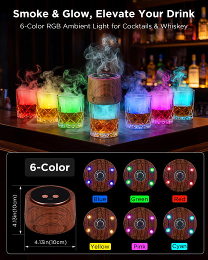 Electric Whiskey Smoker Kit - Rechargeable Cocktail Smoker with 6 Flavors - NEW!