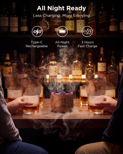 Electric Whiskey Smoker Kit - Rechargeable Cocktail Smoker with 6 Flavors - NEW!