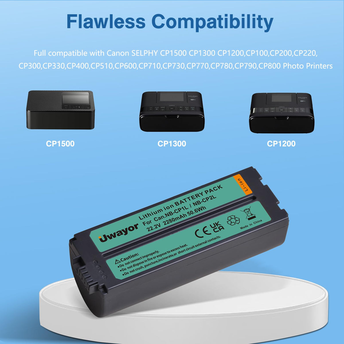 Uwayor NB-CP2L NB-CP1L Battery 2 Pack with Charger for Canon SELPHY Printers - NEW!