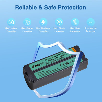 Uwayor NB-CP2L NB-CP1L Battery 2 Pack with Charger for Canon SELPHY Printers - NEW!