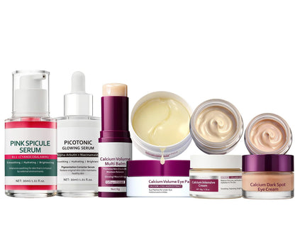 Calcium Skincare Bundle with Multi Balm Stick, Serum, Cream & Eye Patches - NEW!
