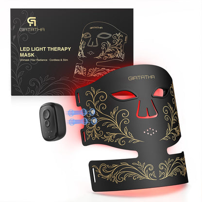 Wireless Red Light Therapy Mask for Face & Neck, 416 LEDs, 4 Modes, Cordless - NEW!