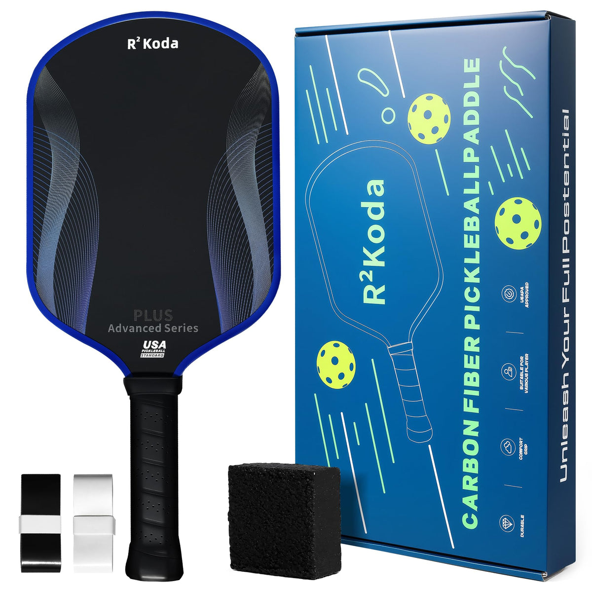 Upgraded R² Koda Pickleball Paddle - USAPA Approved T700 Carbon Fiber Racket - NEW!