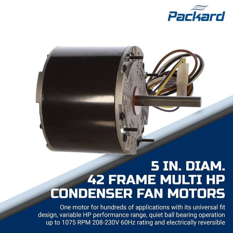 Packard 42-Frame 1/8-1/12HP Condenser Fan Motor 208V-230V 60Hz 1075 RPM, New!