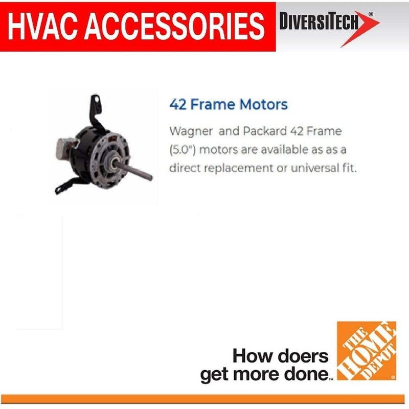Packard 42-Frame 1/8-1/12HP Condenser Fan Motor 208V-230V 60Hz 1075 RPM, New!