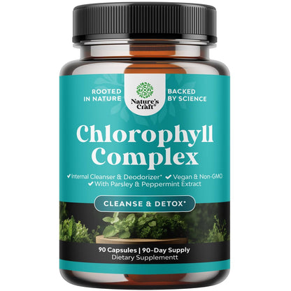 Natures Craft Chlorophyll Complex Internal Clenser Detox, 90 capsules, Exp 8/28