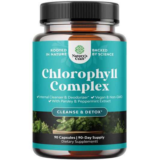 Natures Craft Chlorophyll Complex Internal Clenser Detox, 90 capsules, Exp 8/28