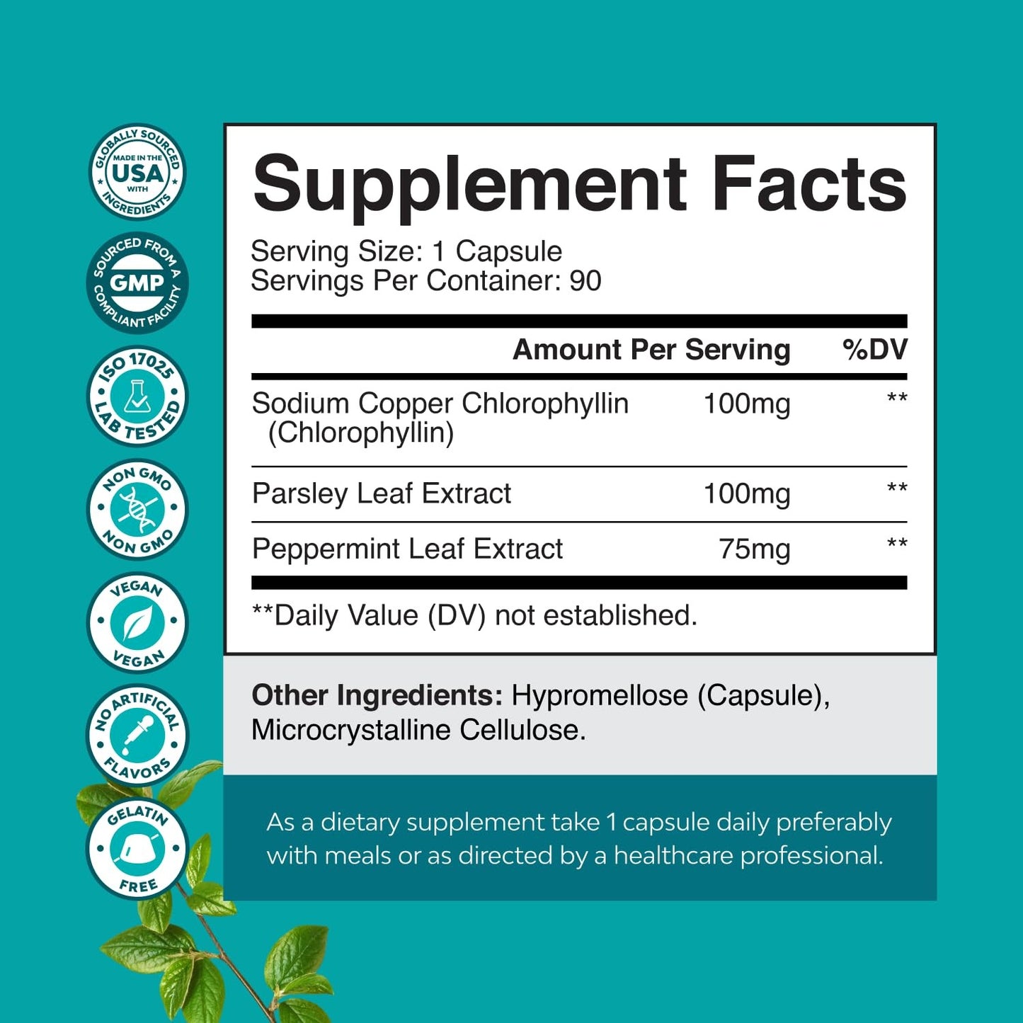 Natures Craft Chlorophyll Complex Internal Clenser Detox, 90 capsules, Exp 8/28