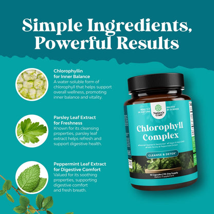 Natures Craft Chlorophyll Complex Internal Clenser Detox, 90 capsules, Exp 8/28