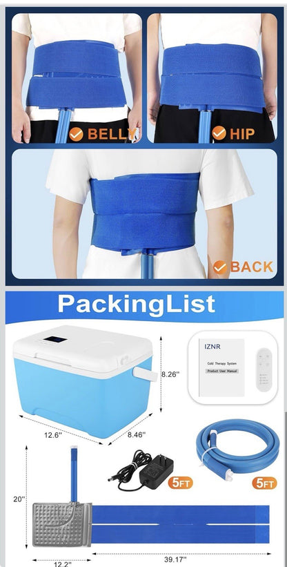 Ice Machine for Back Belly Lumbar Surgery | Wireless Remote & Temp Monitor - NEW!