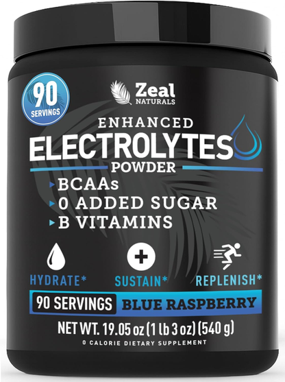 Keto Electrolyte Powder with BCAAs - Sugar Free Hydration Supplement, 90 Servings - NEW!