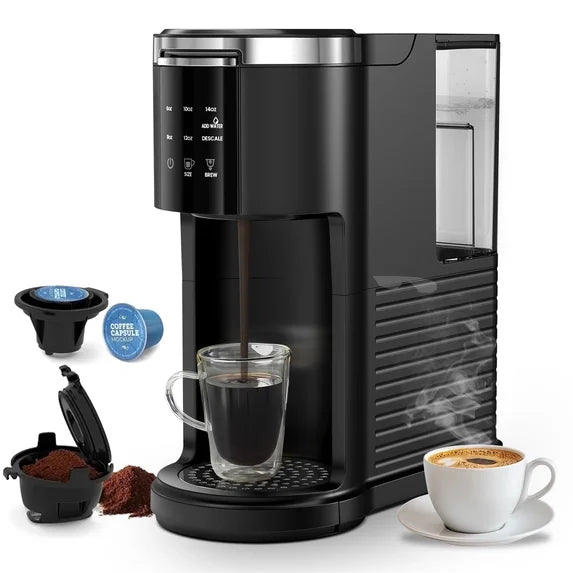 Single Serve Coffee Maker 2 in 1 for K-Cup & Ground Coffee, 1200W - NEW