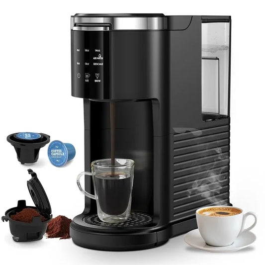 Single Serve Coffee Maker 2 in 1 for K-Cup & Ground Coffee, 1200W - NEW
