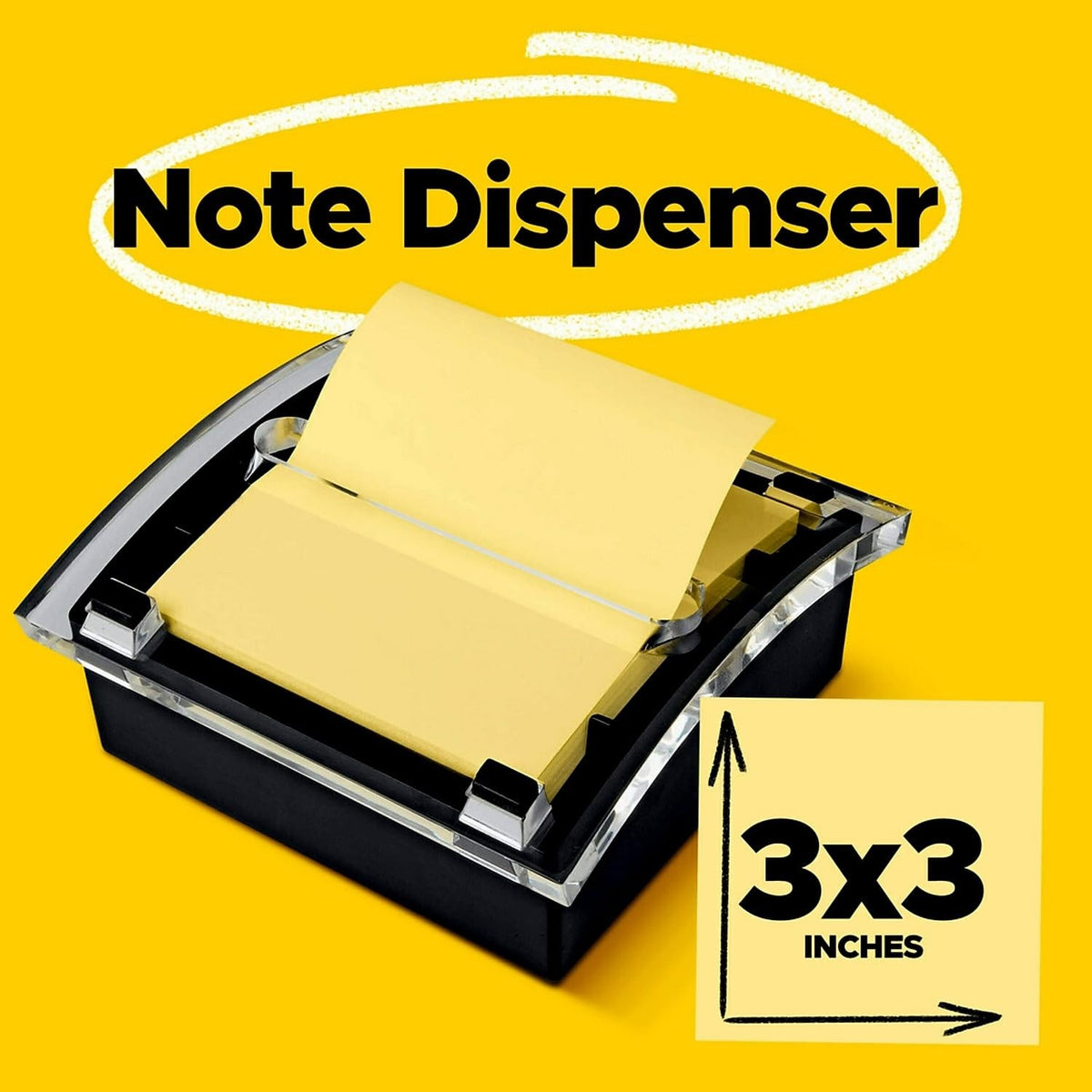 2 Post-it DS330BK Pop-Up Note Dispenser, 3x3 Inch, Black, Weighted Style - NEW!