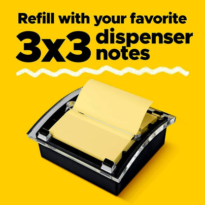 2 Post-it DS330BK Pop-Up Note Dispenser, 3x3 Inch, Black, Weighted Style - NEW!