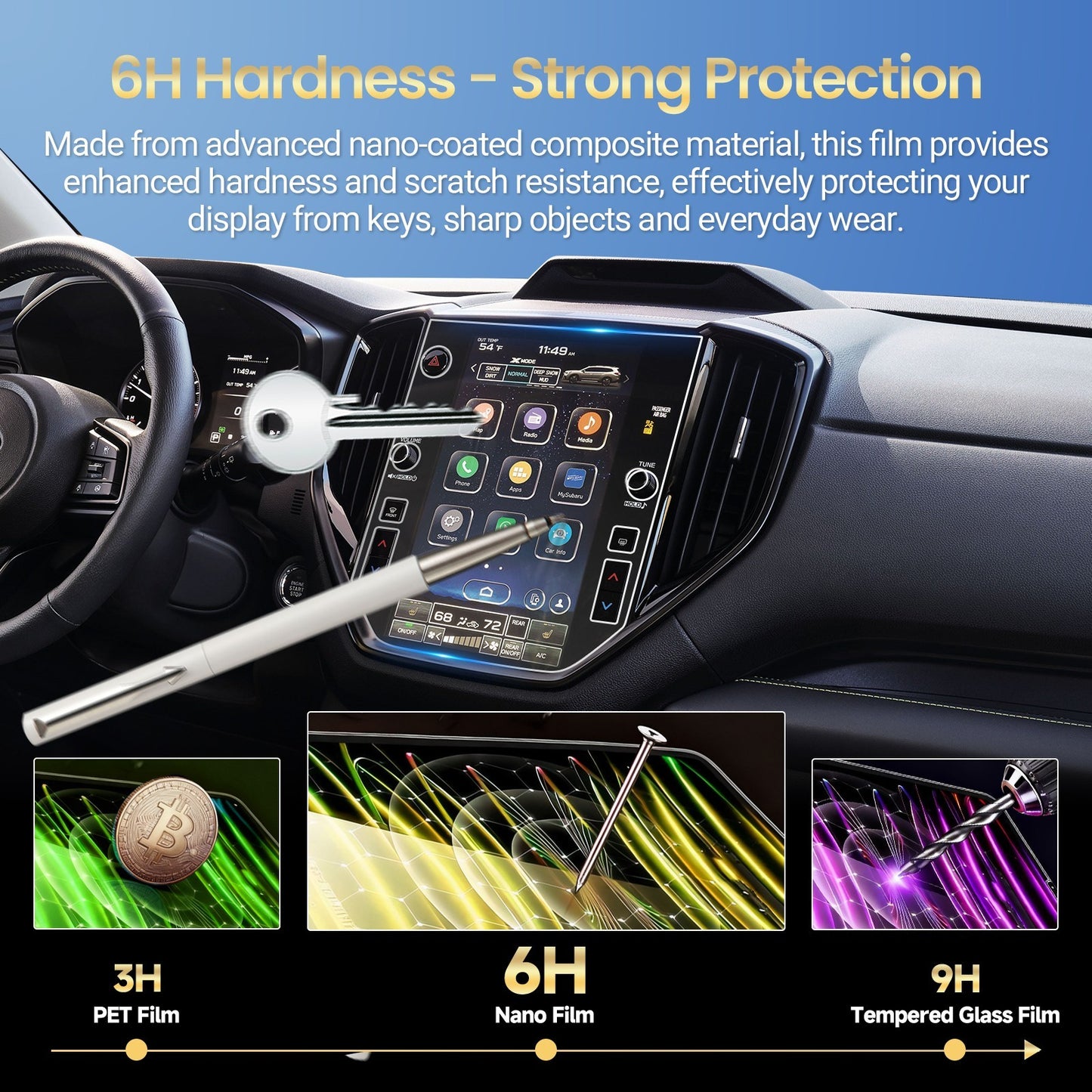 11.6-in Car Touch Screen Protector for 2023-2026 Subaru Ascent 2 Pack - NEW!