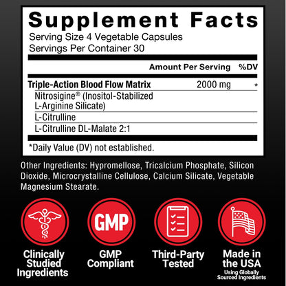 Force Factor Nitric Oxide Booster, 120 Capsules for Muscle Endurance & Pumps - NEW!