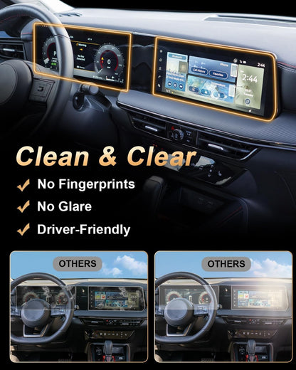 2025 - 26 Nissan Kicks Screen Protector, 12.3 Inch Navigation Anti-Finger, 4 Pcs