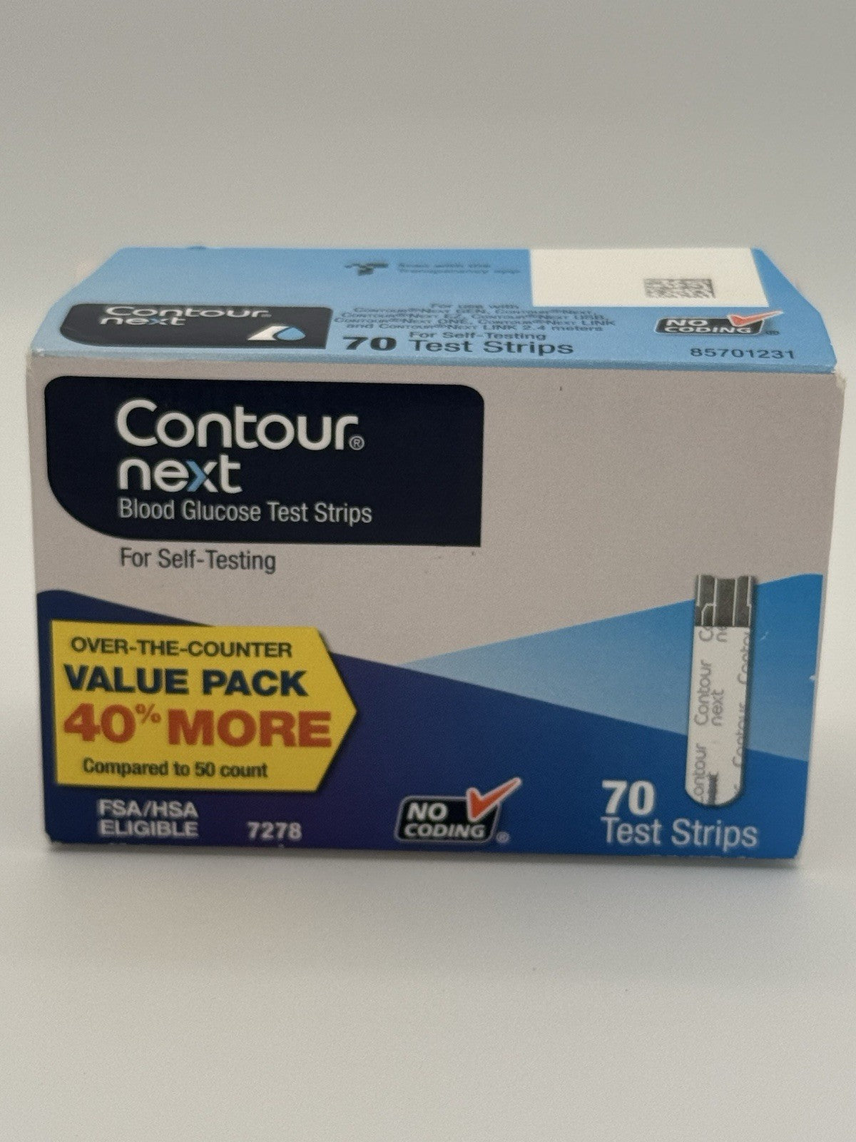 Contour Next Blood Glucose Test Strips 70ct, Expiration 2027, FDA Approved - NEW!