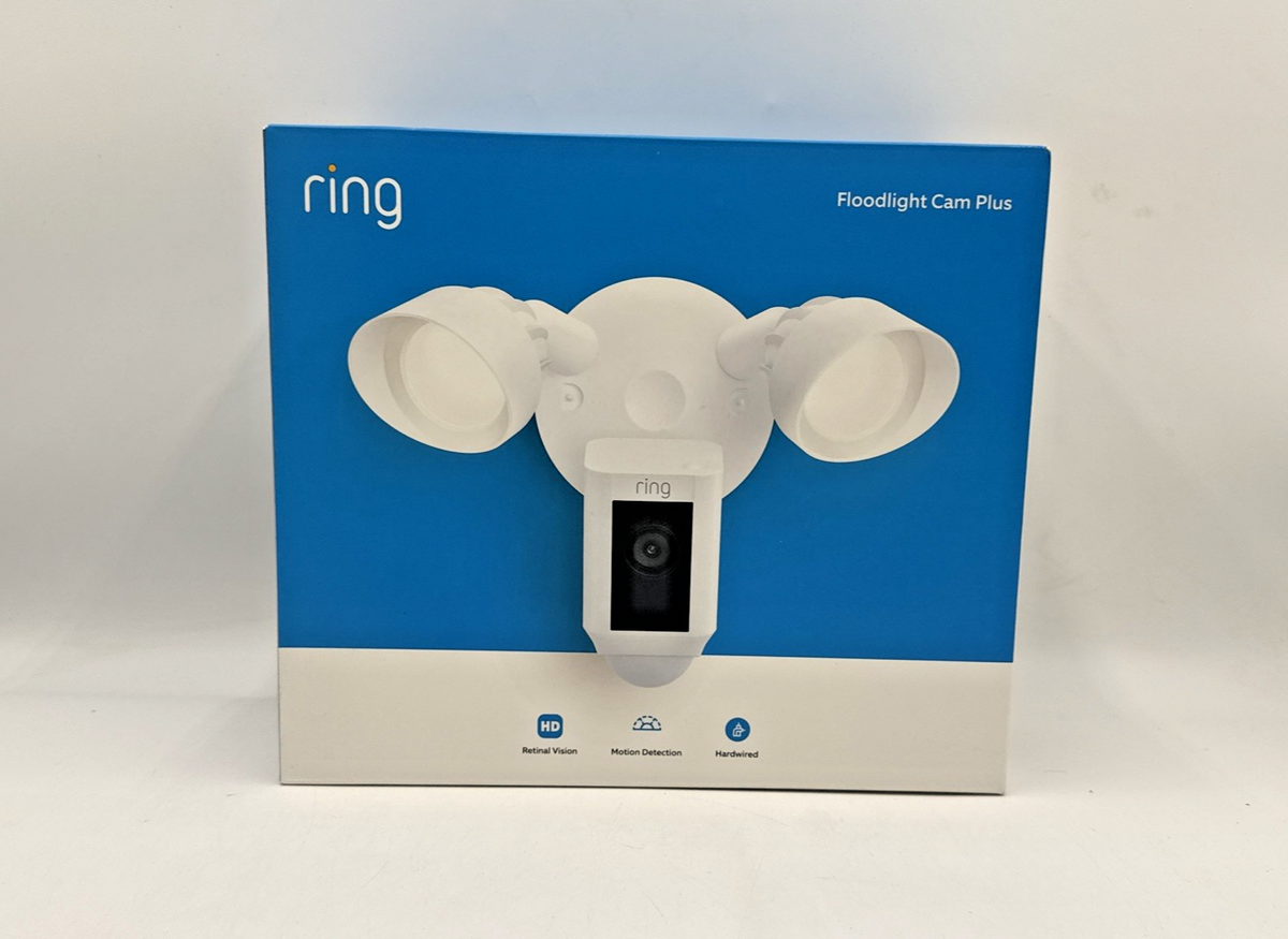 Ring Floodlight Cam Wired Plus 1080p Outdoor Security Camera White - BRAND NEW !
