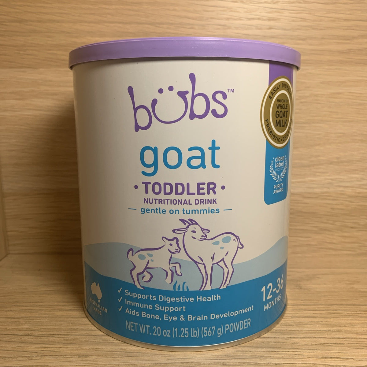 2 Bubs Whole Goat Milk Toddler Nutritional Drink, 20oz Ages 12-36 Months - exp08/26