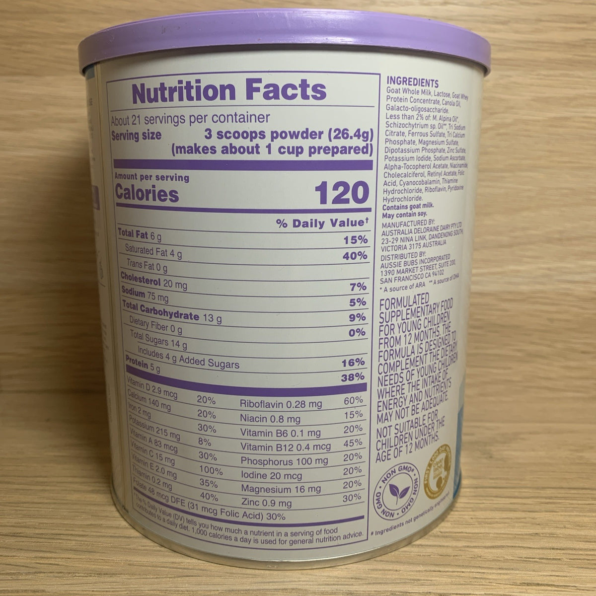2 Bubs Whole Goat Milk Toddler Nutritional Drink, 20oz Ages 12-36 Months - exp08/26