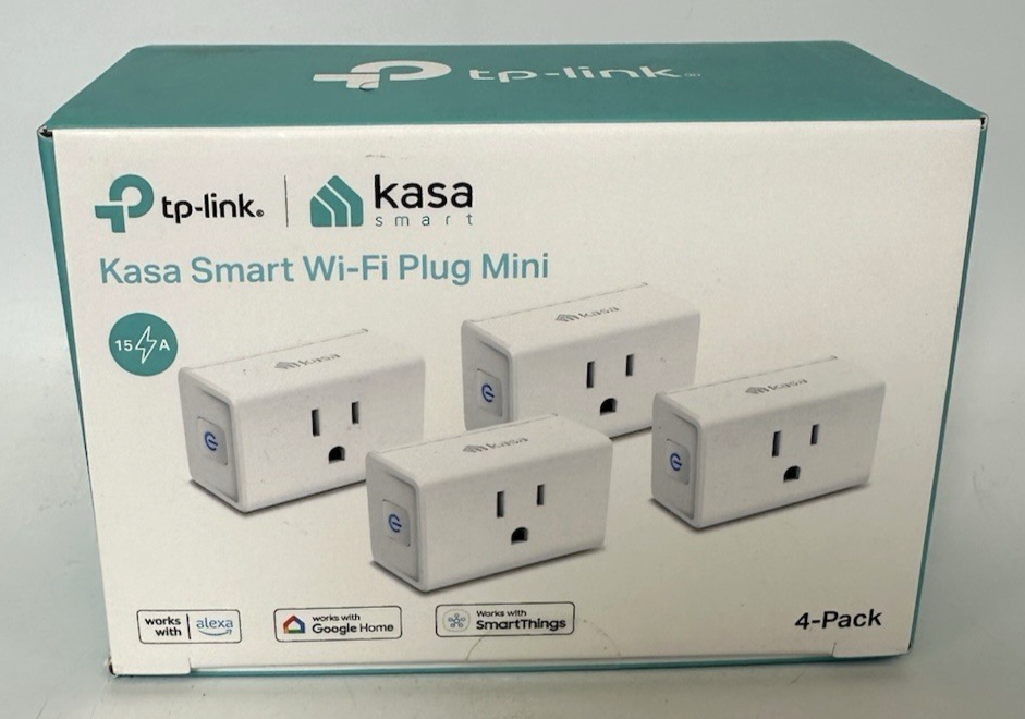 Kasa EP10P4 Smart Plug 4-Pack, Wi-Fi Outlet, Alexa and Google Home, 15A - NEW!