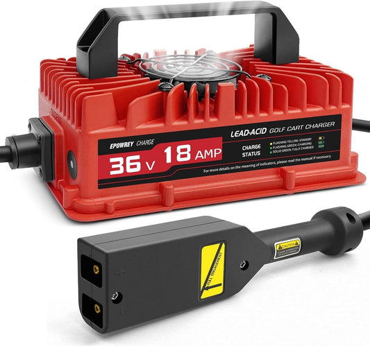 18 AMP 36 Volt Golf Cart Battery Charger for EZGO TXT with D Plug EPOWREY - NEW!