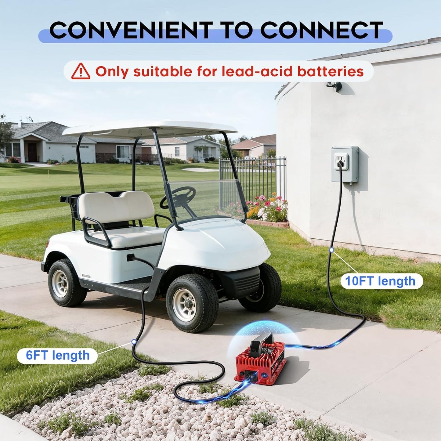 18 AMP 36 Volt Golf Cart Battery Charger for EZGO TXT with D Plug EPOWREY - NEW!