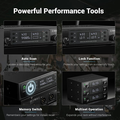 Phenyx Pro PTU71 Wireless Microphone System, 328ft Range, Black - New!