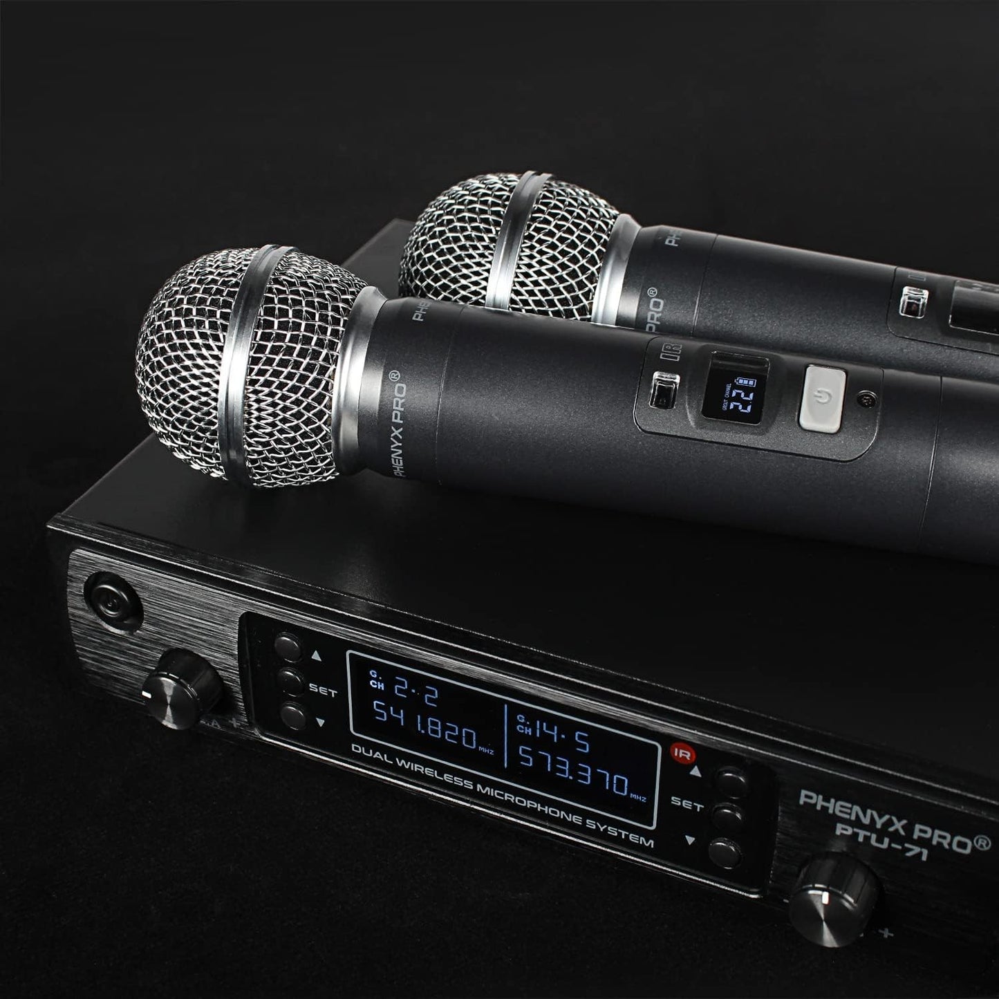 Phenyx Pro PTU71 Wireless Microphone System, 328ft Range, Black - New!