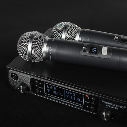 Phenyx Pro PTU71 Wireless Microphone System, 328ft Range, Black - New!