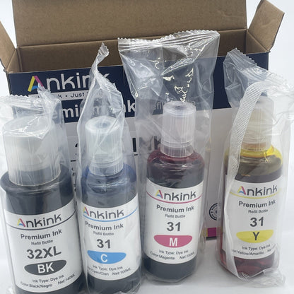 4PK Ink Refill Bottles for HP Smart Tank 555 455 5101 450 5000 6001 7301,