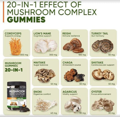 Purawex Mixed Fruit Mushroom Complex Gummies, 60 count, Exp. 3/27, Free Ship!