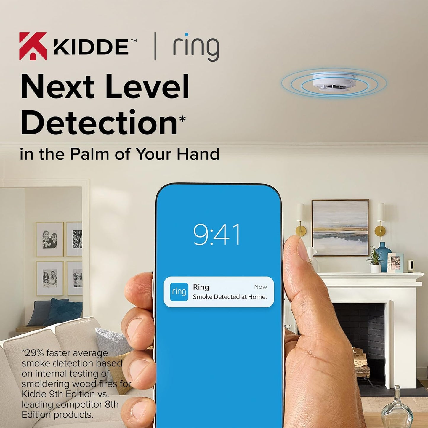 Kidde RGCUAR-RW Smart Smoke & Carbon Monoxide Alarm w/ Ring Alerts, Wired, New!