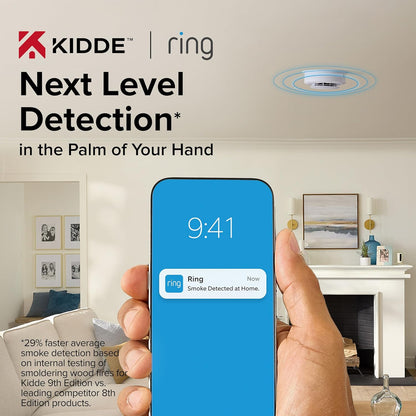 Kidde RGCUAR-RW Smart Smoke & Carbon Monoxide Alarm w/ Ring Alerts, Wired, New!