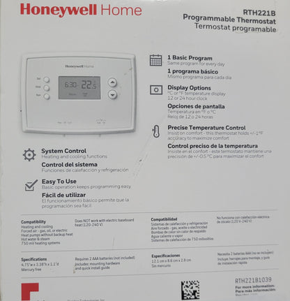 Honeywell 1-Week Programmable Thermostat (RTH221B) New (OB) Free Shipping!