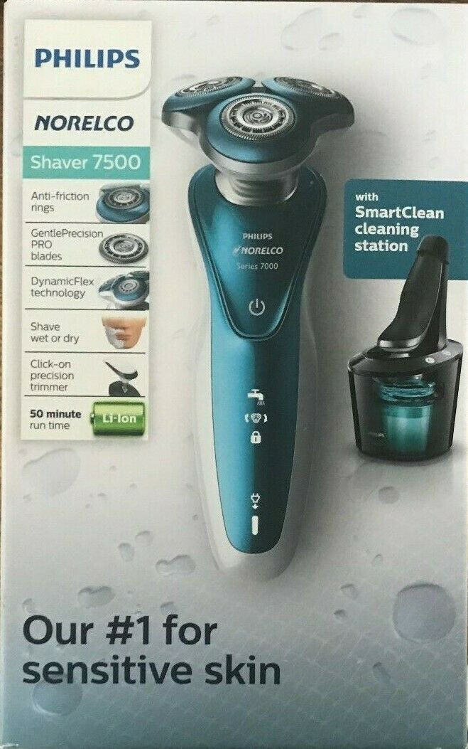 Philips Norelco Shaver 7500 w/ SenseIQ (S7783/84) w/ Cleaning Pod, Black - New!