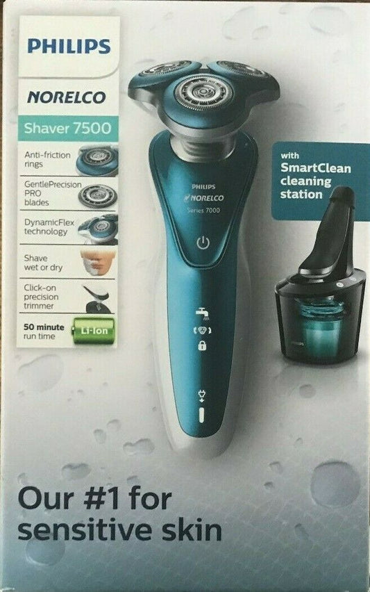 Philips Norelco Shaver 7500 w/ SenseIQ (S7783/84) w/ Cleaning Pod, Black - New!