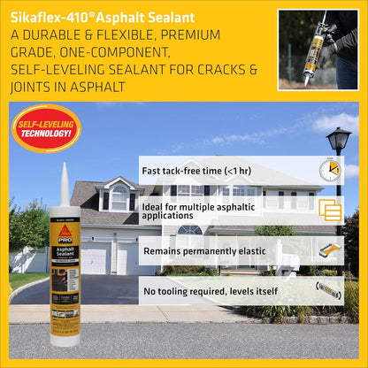 Sika Asphalt Sealant Sikaflex - 410, Black, (2 Pack - 18 oz) Self Leveling, New!