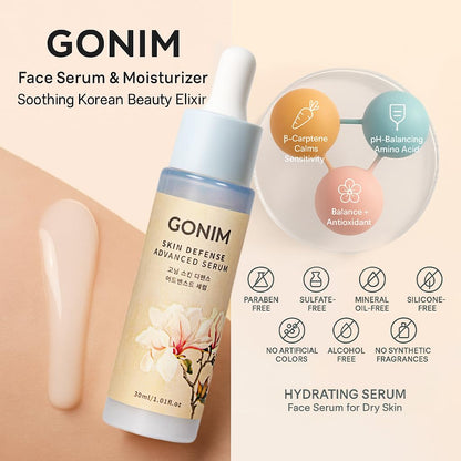 Gonim Skin Defense Advanced Serum Moisturizer / Repair, 1 oz, New, Exp. 9/27