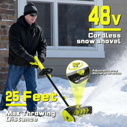 Slonow Cordless 13.5 Inch Snow Shovel, 48V, 4 Ah Rechargeable Snow Blower, New!