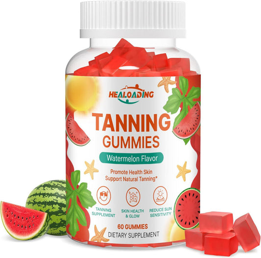 Healoading Natural Tanning Gummies, Watermelon, 60 count, Exp. 3/27 - Free Ship!