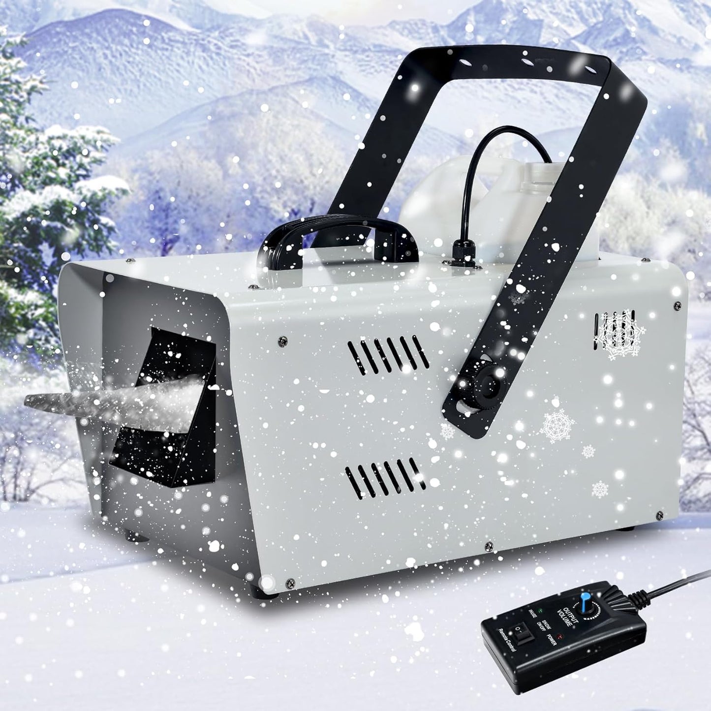 TCFUNDY 1500W Snow Making Machine w/ Wired Remote - for, Stage Effect, Party....