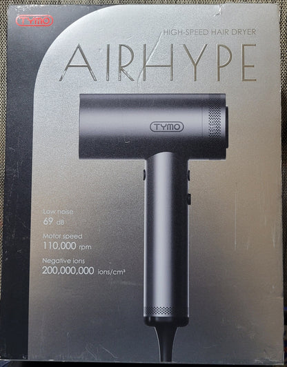 TYMO Airhype 1500W Hair Dryer with Diffuser, Ionic 4 Temps, 3 Speeds, New!