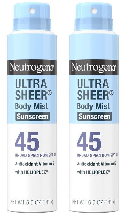 Neutrogena Sheer Body Mist Sunscreen Spray, (2 Pack, 10 oz), Exp. 11/26