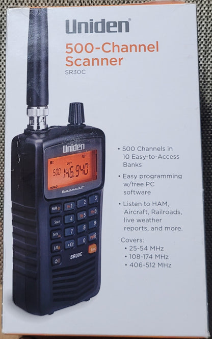 Uniden Bearcat 500 Channel Compact Handheld Analog Scanner, SR30C - New!
