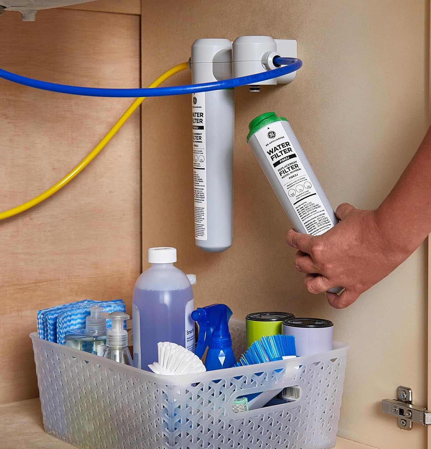 Genuine GE Under Sink Replacement Water Filter (FQK2J) 2 Pack - New, Free Ship!